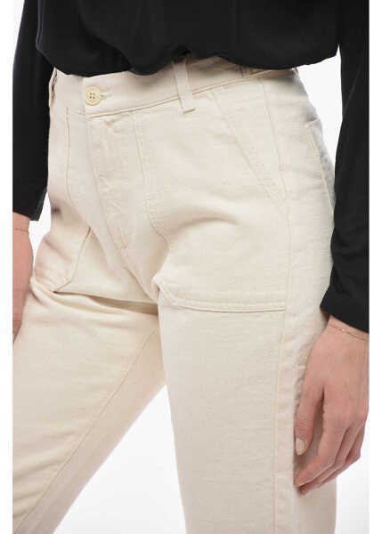 Blugi drepti Woolrich Cropped Straight-Leg Denims White Femei (BM 14794450) 3