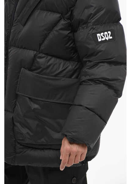 Geci de iarna DSQUARED2 Oversized Down Jacket With Flap Pockets Black Barbati (BM 14794483) 3