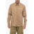 DSQUARED2 Cotton Overshirt With Embroidered Logo Beige