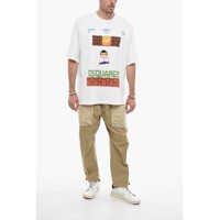 Tricouri DSQUARED2 pentru Barbati - Tricouri DSQUARED2 Skater Fit T-Shirt With Graphic Print White Barbati (BM 14794501) - B-mall.ro