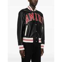 Bomber jacket pentru Barbati - Bomber jacket AMIRI Black Bomber Jacket With Logo Patch In Leather Man Black Barbati (BM 14796484) - B-mall.ro