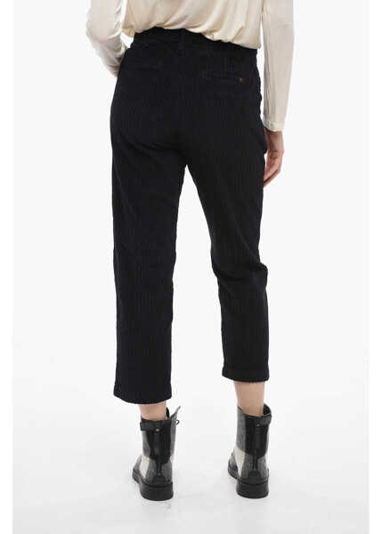 Pantaloni casual Woolrich Corduroy Cropped Pants With Tapered Fit Black Femei (BM 14798917) 2