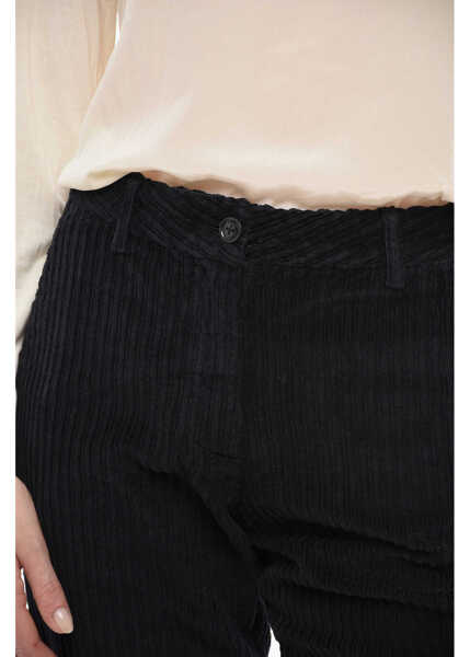 Pantaloni casual Woolrich Corduroy Cropped Pants With Tapered Fit Black Femei (BM 14798917) 3