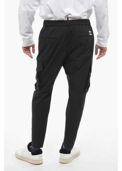 Pantaloni casual DSQUARED2 Cotton Pully Pants With Drawstring Black Barbati (BM 14798947) 2