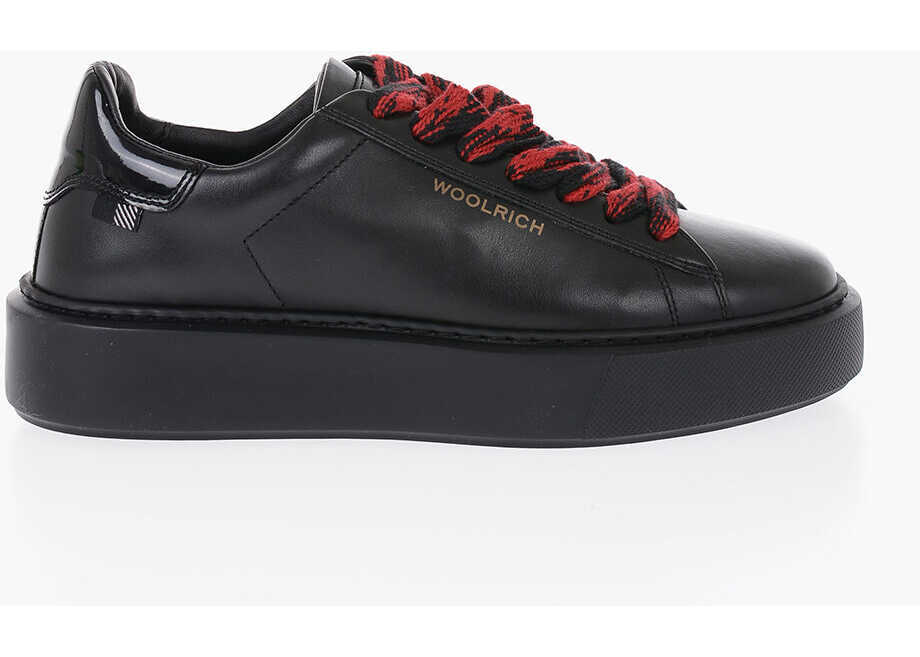 Sneakers Woolrich Leather Ws All Around Low Top Sneakers With Contrasting Str Black Femei (BM 14799700) 3