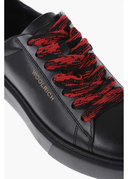 Sneakers Woolrich Leather Ws All Around Low Top Sneakers With Contrasting Str Black Femei (BM 14799700) 4