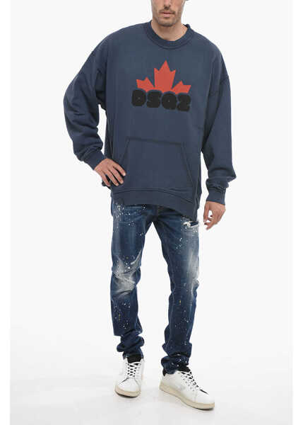 Bluze de trening DSQUARED2 Cool Fit Sweatshirt With Logo Print Blue Barbati (BM 14799763) 4