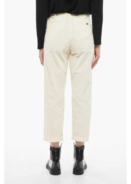 Pantaloni casual Woolrich Corduroy Wide Leg Pants White Femei (BM 14799859) 2