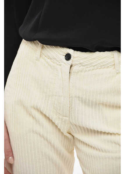 Pantaloni casual Woolrich Corduroy Wide Leg Pants White Femei (BM 14799859) 3