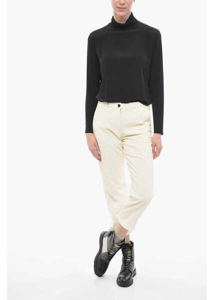 Pantaloni casual Woolrich Corduroy Wide Leg Pants White Femei (BM 14799859) 4