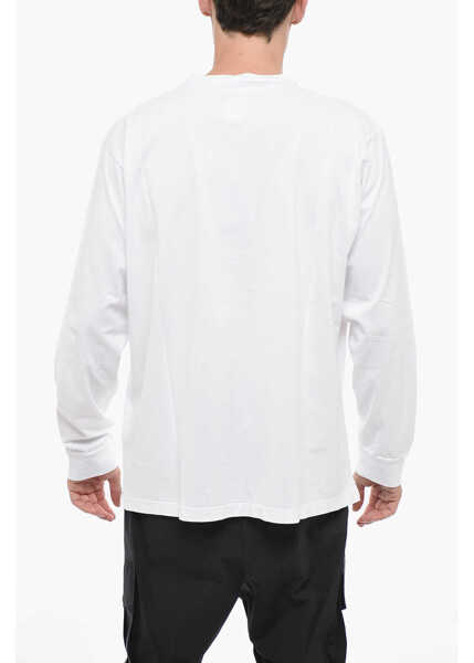 Tricouri DSQUARED2 Long-Sleeved Skater Fit T-Shirt With Logo Print White Barbati (BM 14799877) 2