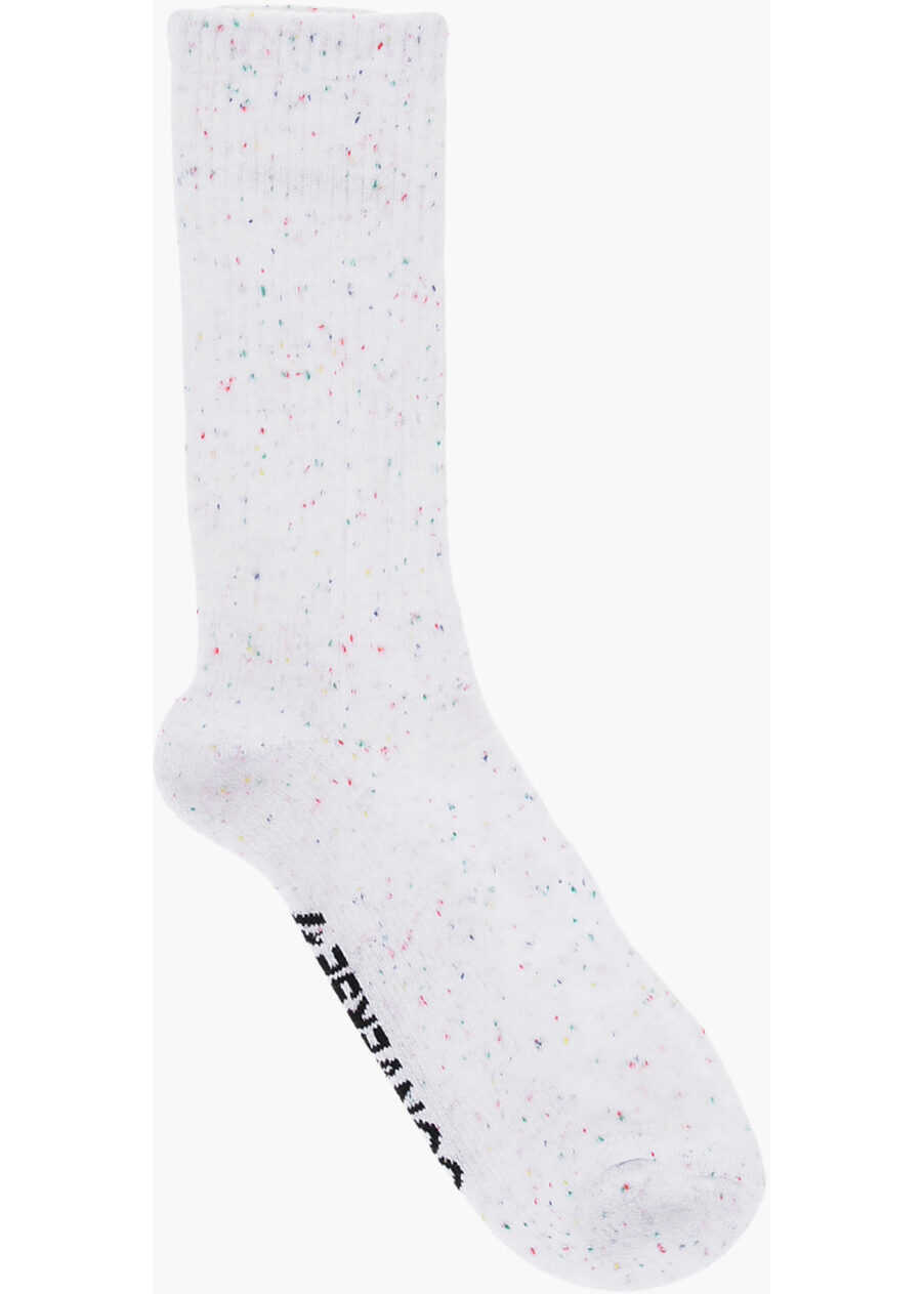 Sosete Converse Embroidered Long Socks White Fete (BM 14800807) 3