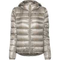 Geci de iarna Herno Pearl Grey 'Giada' Hooded Down Jacket Femei