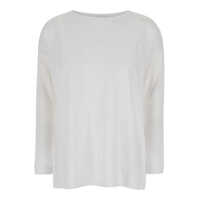 Topuri White Shirt With Boart Neckline In Linen Woman Femei