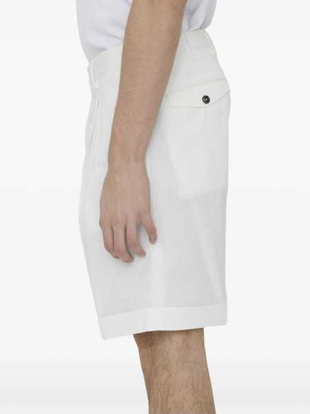 Pantaloni PT TORINO Seersucker Bermuda Shorts WHITE Barbati (BM 14825947) 3