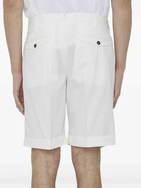 Pantaloni PT TORINO Seersucker Bermuda Shorts WHITE Barbati (BM 14825947) 4