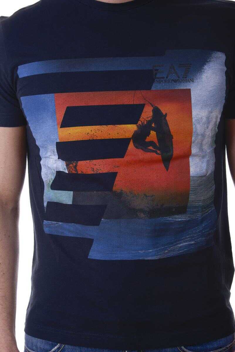 Topuri EA7 Ea7 Emporio Armani Topwear BLUE Barbati (BM 14828674) 4