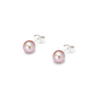 Cercei Freshwater Pink Pearl Stud Earrings In Sterling Silver Woman Femei