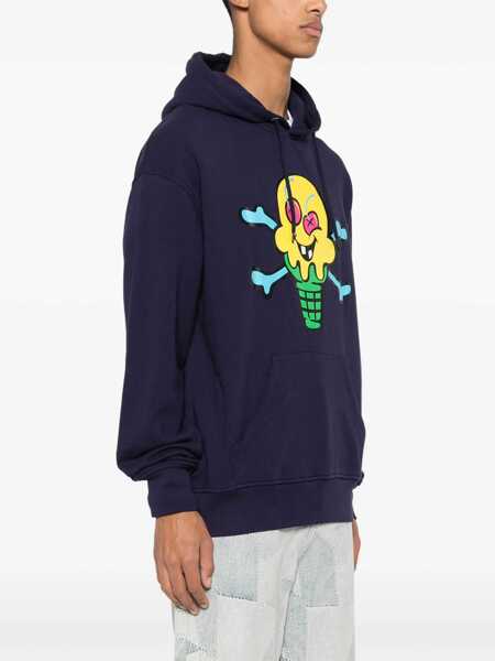 Bluze de trening ICECREAM Icecream Cones&AmpBones Printed Hoodie BLUE Barbati (BM 14859958) 3