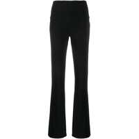 Pantaloni casual 'Boot' Black Pants With High Waist And Wide Leg In Tech Fabric Stretch Woman Femei