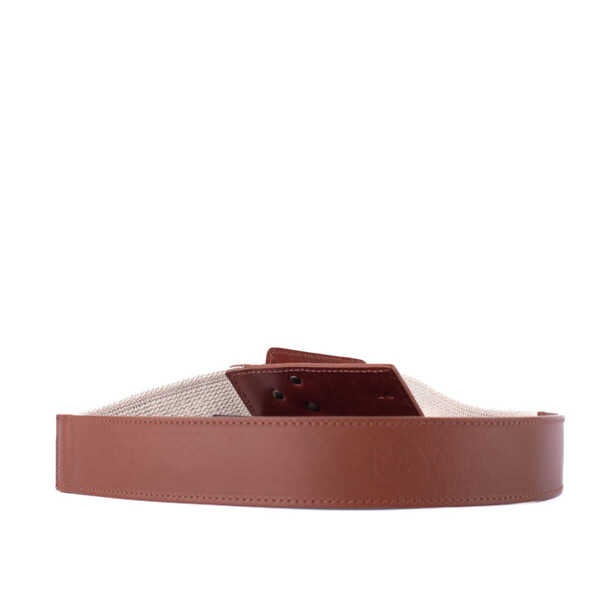Curele Fay Fay Canvas And Nappa Leather Elastic Belt BROWN Femei (BM 14871883) 2