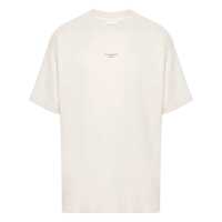 Tricouri 'Slogan Classique' Beige Classic T-Shirt With Logo Print In Cotton Blend Man Barbati