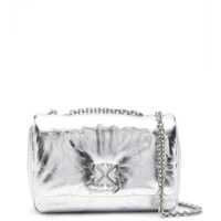 Genti tip postas Metallic Leather Jitney Crossbody Bag Femei