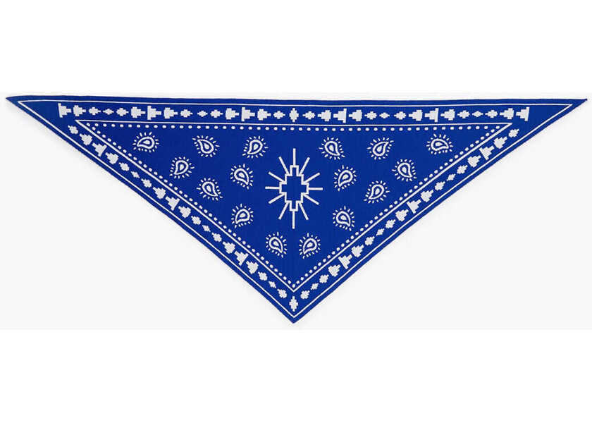Esarfe Marcelo Burlon Paisley Patterned Triangle Scarf Blue Barbati (BM 14887924) 3
