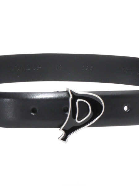 Curele Dondup Black leather belt Black   Femei (BM 14888596) 2