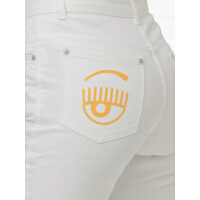 Imbracaminte Chiara Ferragni Dama - Pantaloni casual Chiara Ferragni Chiara Ferragni 5-Pocket Bermuda Shorts WHITE Femei (BM 14891122) - B-mall.ro