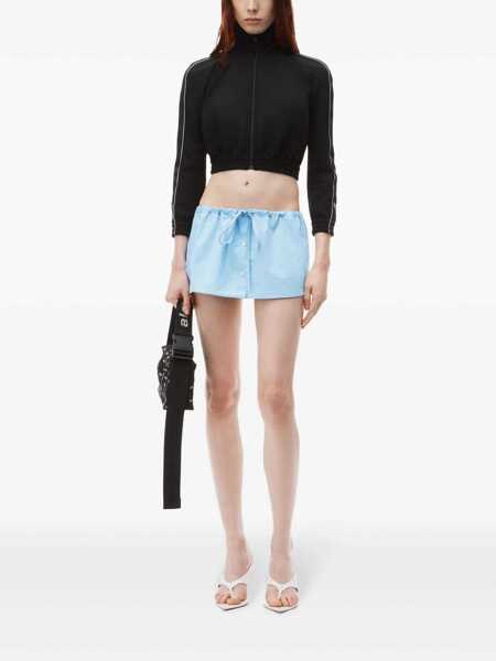 Pantaloni casual Alexander Wang Alexander Wang Drawstring Skort With Crystal Hotfix BLUE Femei (BM 14891260) 2