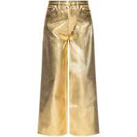 Blugi Gold Five Pockets Wide Jeans In Laminated Fabric Woman Femei