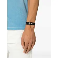 Bratari pentru Barbati - Bratari Tom Ford Black Bracelet With T Detail In Braided Leather Man Black Barbati (BM 14901112) - B-mall.ro