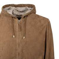 Imbracaminte PROLEATHER pentru Barbati - Geci PROLEATHER Proleather Goatskin Suede Hooded Jacket BROWN Barbati (BM 14901124) - B-mall.ro