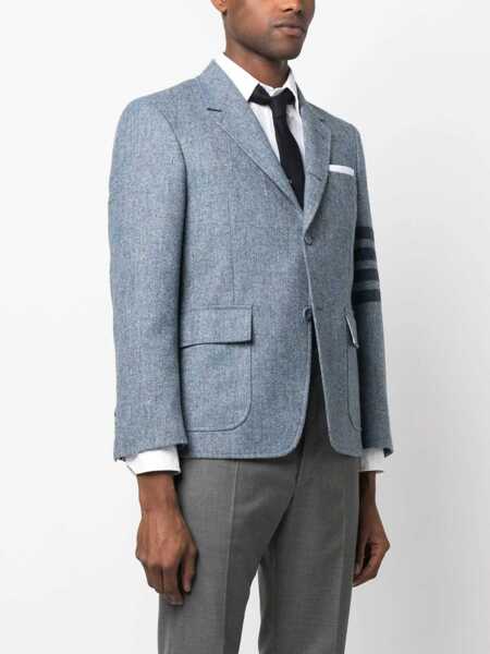Sacouri Thom Browne Thom Browne Wool Single-Breasted Blazer BLUE Barbati (BM 14902189) 3