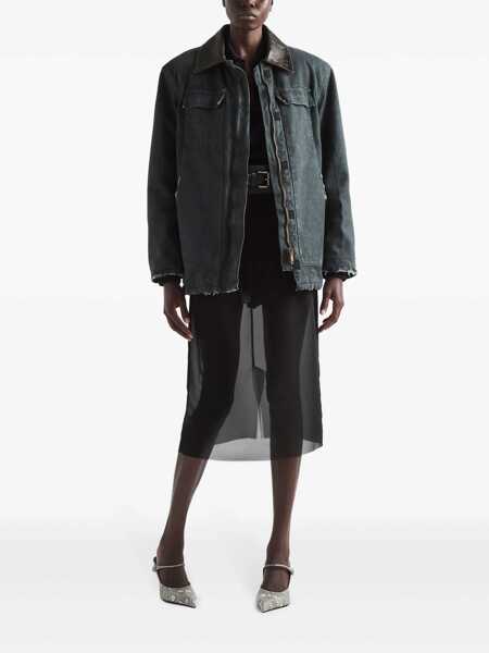 Fuste Prada Prada Georgette Midi Skirt Black Femei (BM 14903236) 2