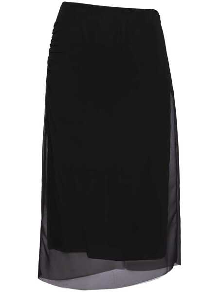 Fuste Prada Prada Georgette Midi Skirt Black Femei (BM 14903236) 1