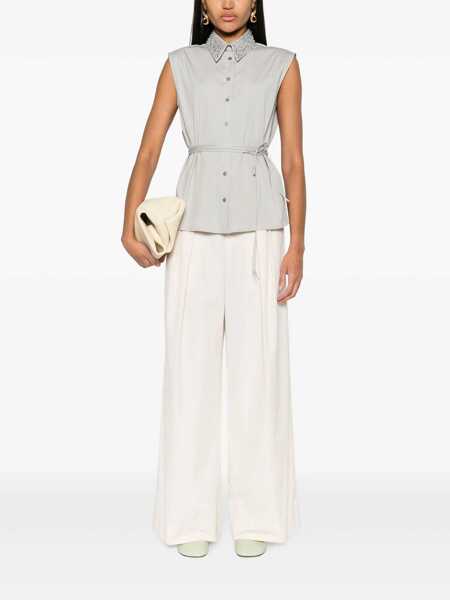 Camasi Fabiana Filippi Sleeveless poplin shirt Gray Femei (BM 14907259) 2