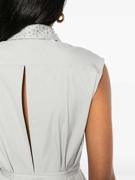 Camasi Fabiana Filippi Sleeveless poplin shirt Gray Femei (BM 14907259) 5
