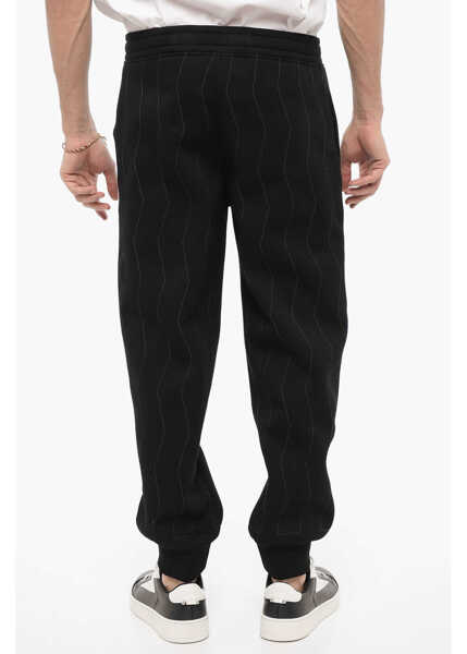 Pantaloni de trening Neil Barrett Neoprene Loose Fit Joggers With Visible Stitching Black Barbati (BM 14908189) 2