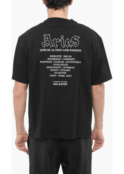 Tricouri Neil Barrett Slim Fit Aries The Warriar Crew-Neck T-Shirt Black Barbati (BM 14908216) 2