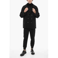 Paltoane Neil Barrett pentru Barbati - Paltoane Neil Barrett Wool Blend Double Breasted Peacoat Black Barbati (BM 14908219) - B-mall.ro