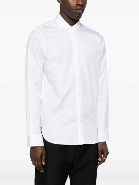 Camasi casual Neil Barrett Slim Fit Cut Out Bolt Shirt With Hidden Buttoning White Barbati (BM 14908252) 3