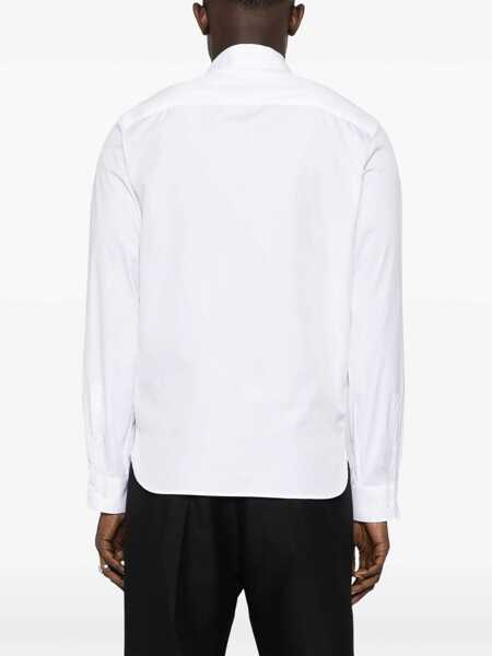 Camasi casual Neil Barrett Slim Fit Cut Out Bolt Shirt With Hidden Buttoning White Barbati (BM 14908252) 4