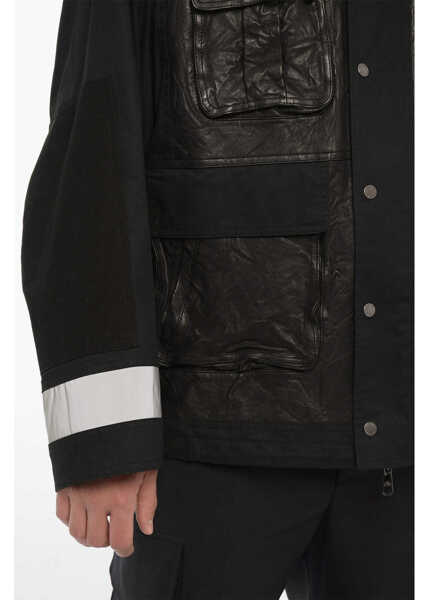 Jachete Neil Barrett Utility Jacket With Rib Collar Black Barbati (BM 14908408) 4