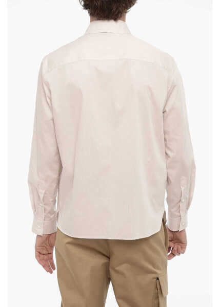 Camasi casual Neil Barrett Loose Fit Fairisle Thunderbolt Shirt Beige Barbati (BM 14908429) 2