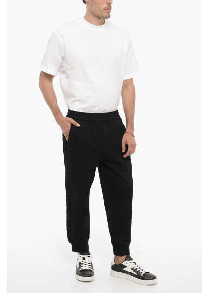 Pantaloni de trening Neil Barrett Solid Color Joggers With Wool Side Bands Black Barbati (BM 14908465) 4