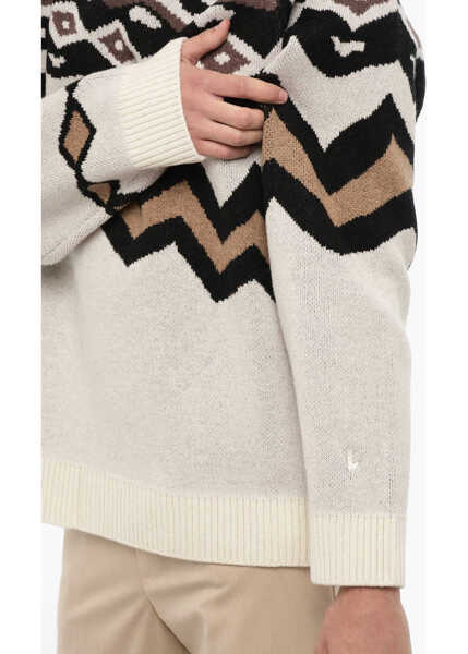 Pulovere Neil Barrett Wool Boxy Fit Crew-Neck Sweater Beige Barbati (BM 14908471) 3