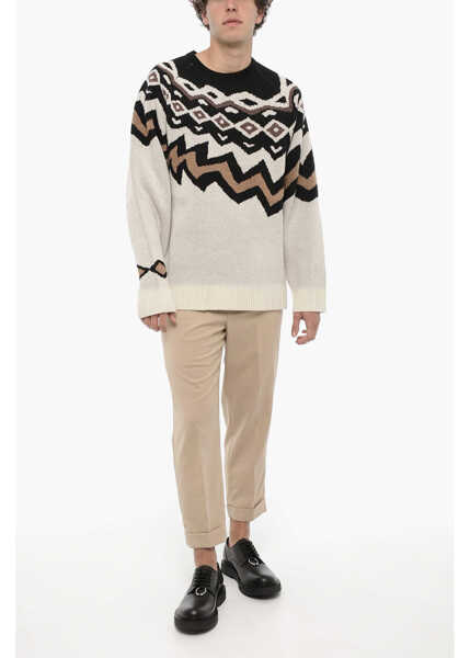 Pulovere Neil Barrett Wool Boxy Fit Crew-Neck Sweater Beige Barbati (BM 14908471) 4