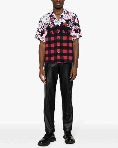 Camasi casual Neil Barrett Boxy Fit Double Patterned Shirt White Barbati (BM 14908474) 2